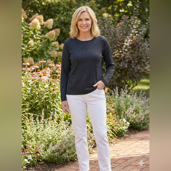 Chico's Tops - Chico's Charcoal Long Sleeve Top